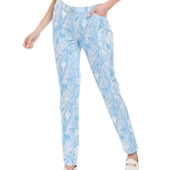 J. McLaughlin Lexi Jeans Blue & White Size 12